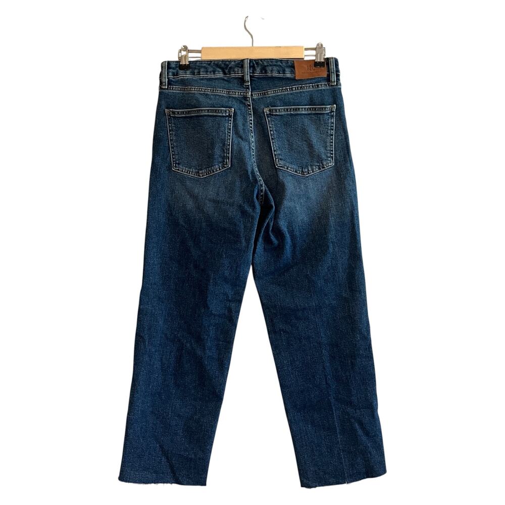 Lauren Ralph Lauren Raw Hem Button Fly High Rise Straight Leg Jeans Blue Size 6 - Picture 3 of 8